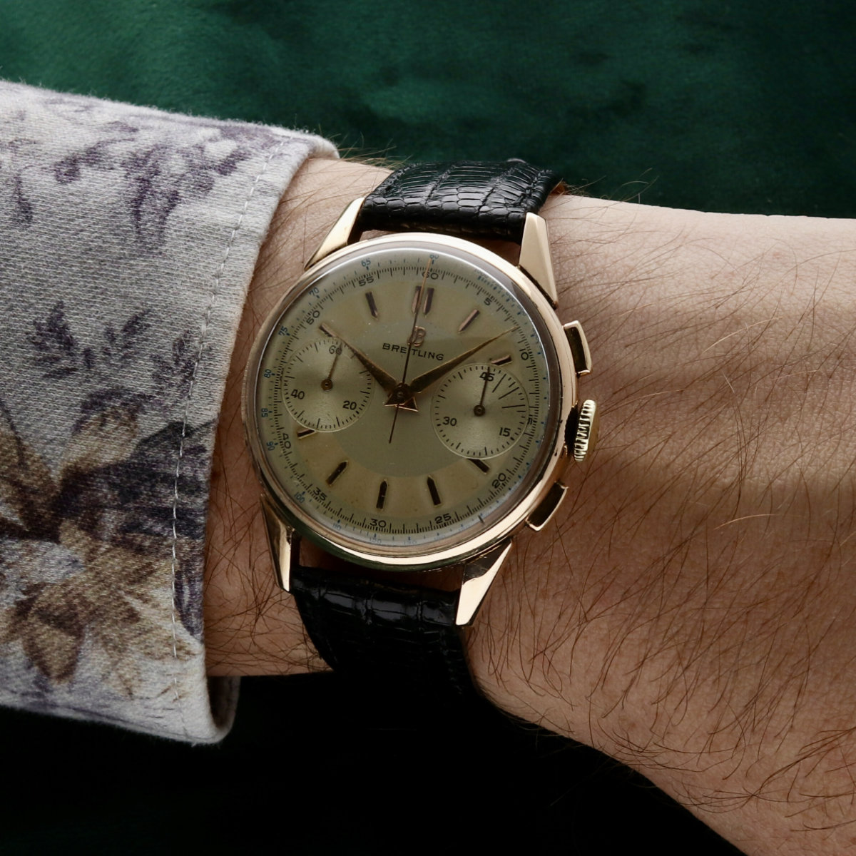 Breitling vintage chronograph 14k