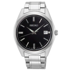 Seiko Classic miesten rannekello mustalla kellotaululla
